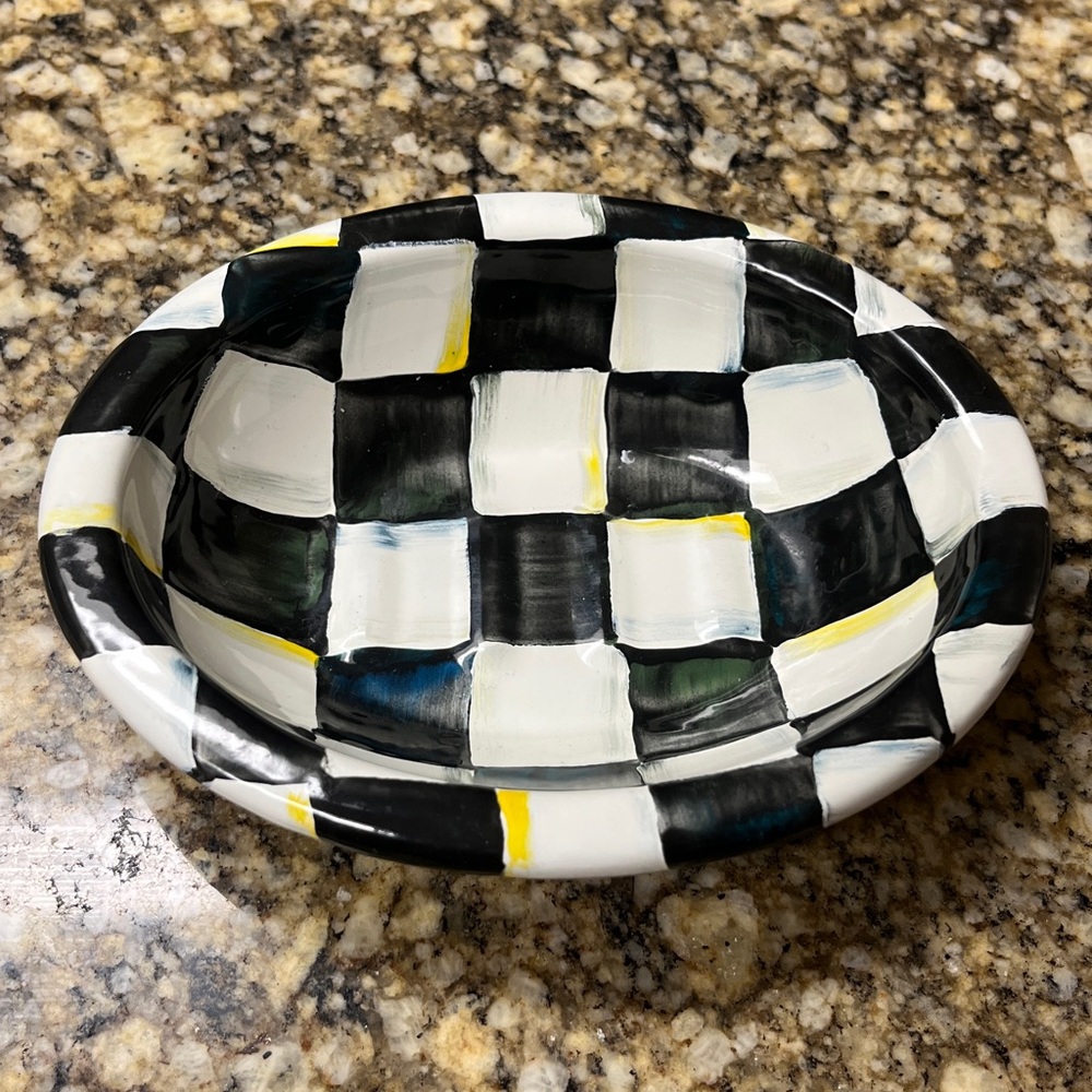 MacKenzie-Childs Courtly Check Oval Soap Dish